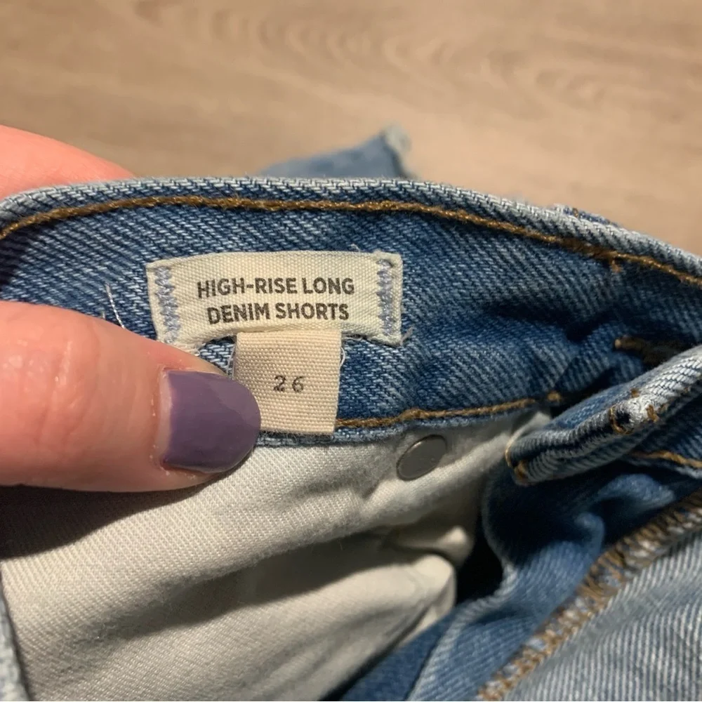Madewell High-Rise Long Denim Shorts Size 26